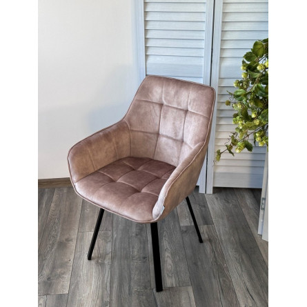 Стул MAVERICK VT5001-2 античный бежевый, велюр без "пальчиковый"/ черный, поворот.360 град. М-City