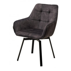 Стул MAVERICK VT5001-3 античный серый, велюр без "пальчиковый"/ черный, поворот.360 град. М-City