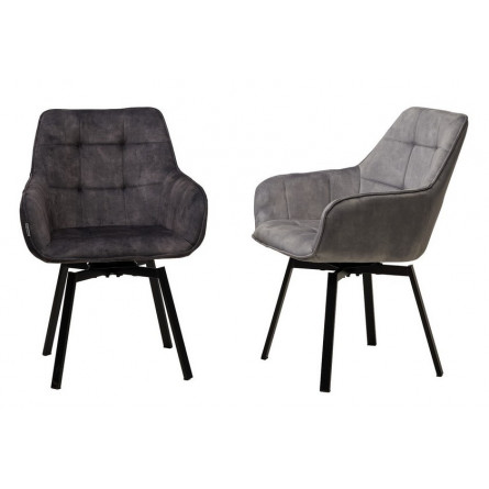 Стул MAVERICK VT5001-3 античный серый, велюр без "пальчиковый"/ черный, поворот.360 град. М-City