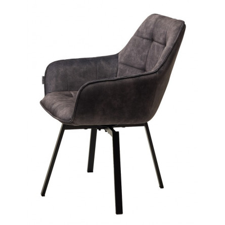 Стул MAVERICK VT5001-3 античный серый, велюр без "пальчиковый"/ черный, поворот.360 град. М-City