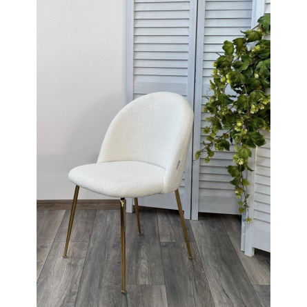 Стул PRESLEY NINI-01 Белый, teddy / золотой каркас М-City