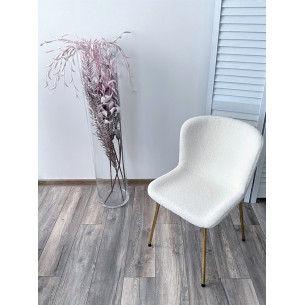 Стул RIYA UF992-01 Белый, teddy / золотой каркас М-City