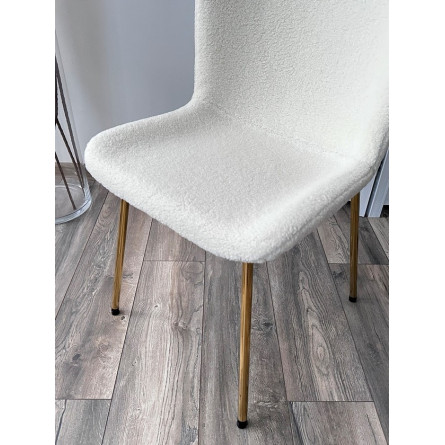 Стул RIYA UF992-01 Белый, teddy / золотой каркас М-City