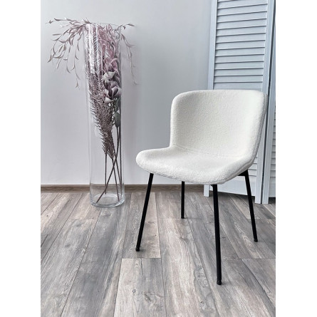 Стул RIYA UF992-01 Белый, teddy / черный каркас М-City