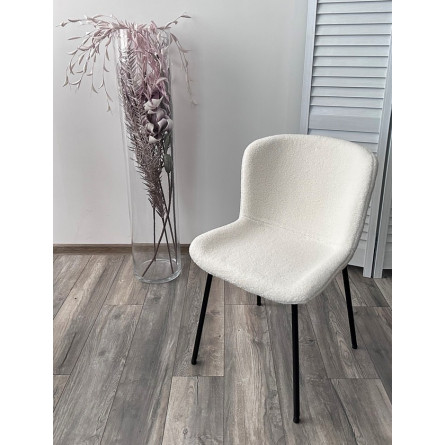 Стул RIYA UF992-01 Белый, teddy / черный каркас М-City