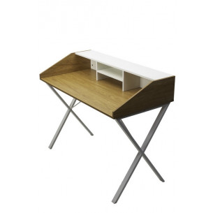 Компьютерный стол ORLA H475 Дуб натуральный / белый каркас M-city