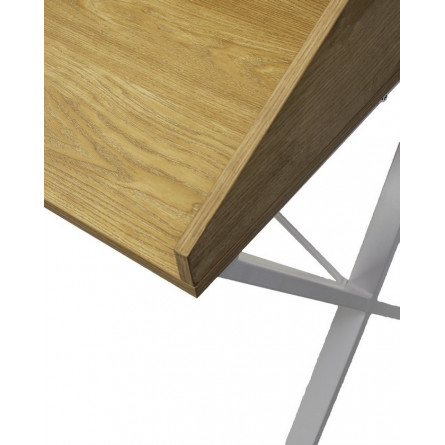 Компьютерный стол ORLA H475 Дуб натуральный / белый каркас M-city