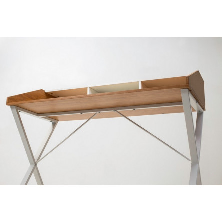 Компьютерный стол ORLA H475 Дуб натуральный / белый каркас M-city