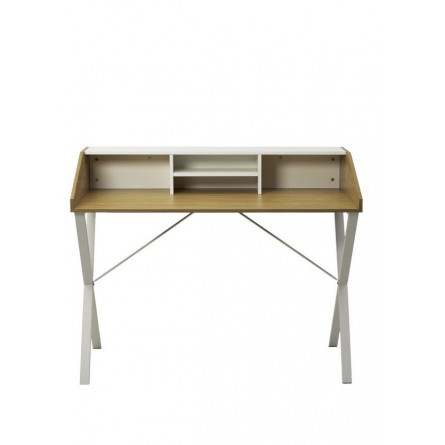 Компьютерный стол ORLA H475 Дуб натуральный / белый каркас M-city