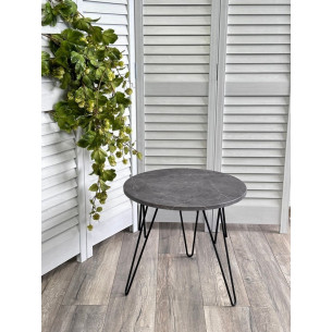 Журнальный столик ОСТИН Мрамор темно-серый / черный каркас M-City