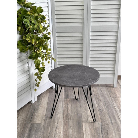 Журнальный столик ОСТИН Мрамор темно-серый / черный каркас M-City