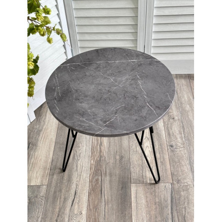 Журнальный столик ОСТИН Мрамор темно-серый / черный каркас M-City