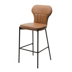 Барный стул ARCO MA-4/MA-7 коньяк/темно-серый кант, PU / черный каркас М-City