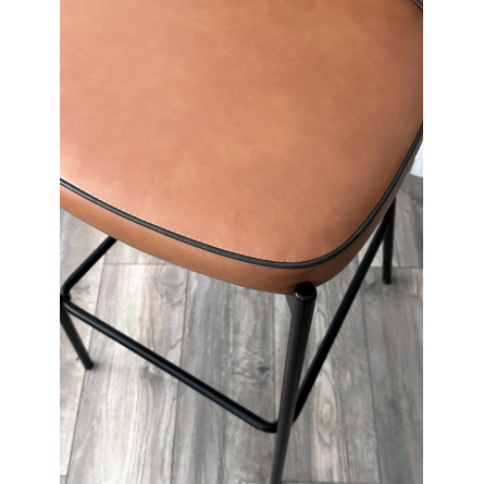 Барный стул ARCO MA-4/MA-7 коньяк/темно-серый кант, PU / черный каркас М-City