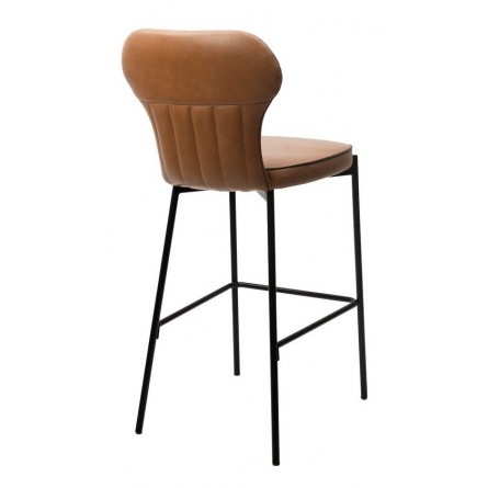 Барный стул ARCO MA-4/MA-7 коньяк/темно-серый кант, PU / черный каркас М-City