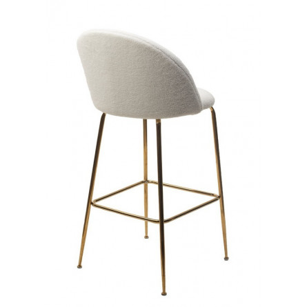 Барный стул GLADE NINI-01 Белый, teddy / золотой каркас М-City
