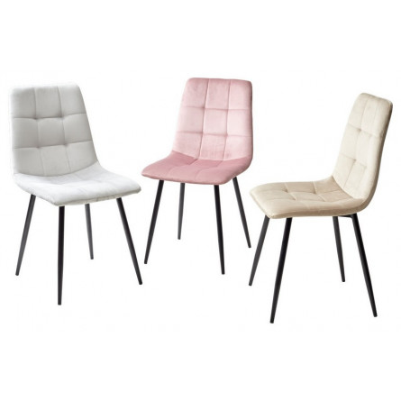 Стул BARI UF910-07 PINK, велюр / черный каркас М-City