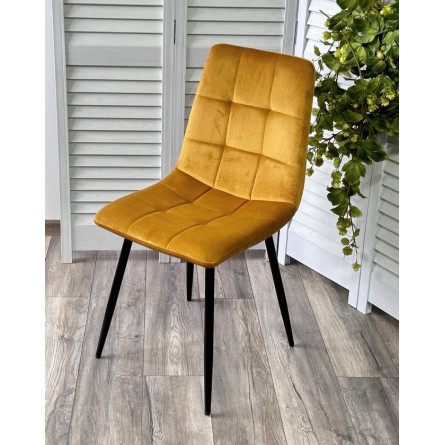 Стул BARI UF910-10 YELLOW, велюр / черный каркас М-City
