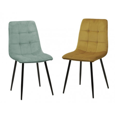 Стул BARI UF910-10 YELLOW, велюр / черный каркас М-City