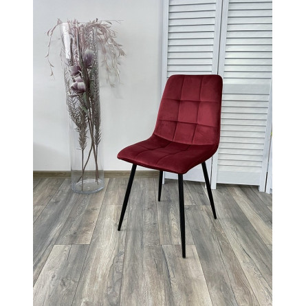 Стул BARI UF910-11 WINE RED, велюр / черный каркас М-City