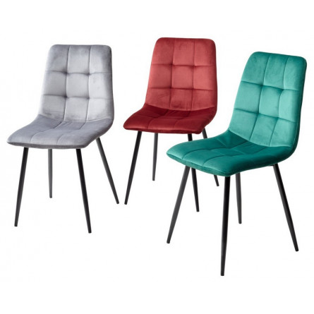 Стул BARI UF910-11 WINE RED, велюр / черный каркас М-City