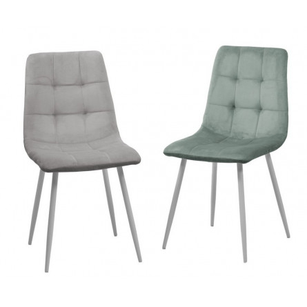 Стул BARI UF910-15 LIGHT GREEN, велюр / белый каркас М-City