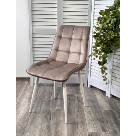 Стул CHIC BLUVEL-40 бежевый/ 1981-35 темно-бежевый/ белый каркас М-City