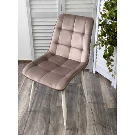 Стул CHIC BLUVEL-40 бежевый/ 1981-35 темно-бежевый/ белый каркас М-City