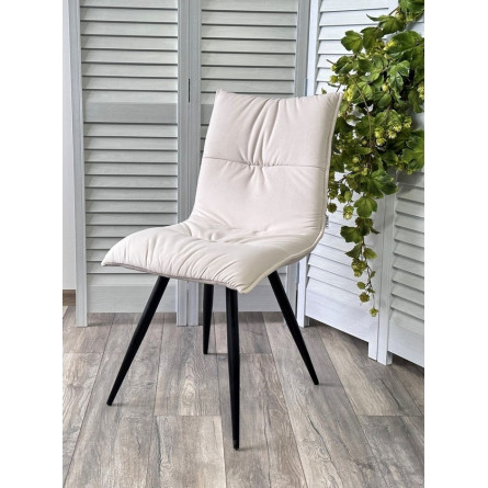 Стул CIRA VT7002-2 Белый, без "пальчиковый" велюр/ черный каркас М-City