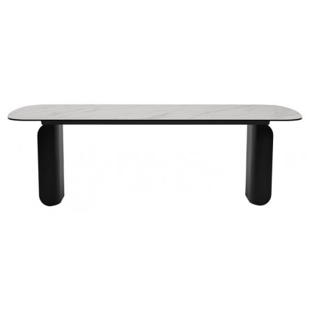 Стол NORD 240 MARBLES KL-99 Белый мрамор, итальянская керамика / черный каркас М-City
