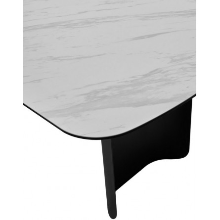 Стол NORD 240 MARBLES KL-99 Белый мрамор, итальянская керамика / черный каркас М-City