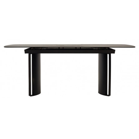 Стол RASMUS 160 KL-80 Серый мрамор, итальянская керамика / черный каркас М-City