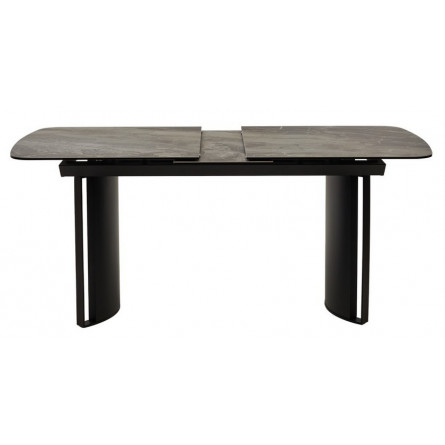 Стол RASMUS 160 KL-80 Серый мрамор, итальянская керамика / черный каркас М-City