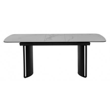 Стол RASMUS 160 TL-45 Белый мрамор, испанская керамика / черный каркас М-City