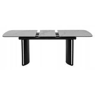 Стол RASMUS 160 TL-45 Белый мрамор, испанская керамика / черный каркас М-City