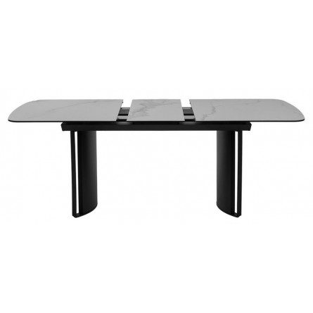 Стол RASMUS 160 TL-45 Белый мрамор, испанская керамика / черный каркас М-City