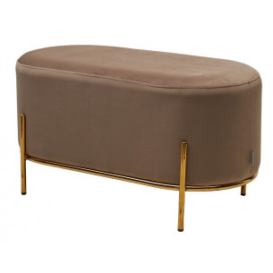 Пуф для гостиной ZEN BLUVEL-40 Бежевый, велюр / золотой каркас М-City