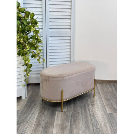 Пуф для гостиной ZEN BLUVEL-40 Бежевый, велюр / золотой каркас М-City