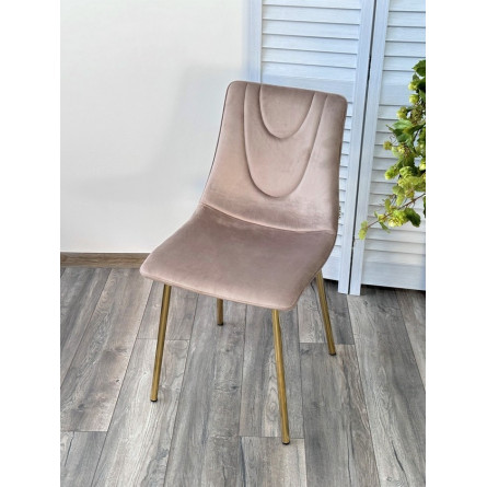 Стул ELLI BLUVEL-40 Бежевый, велюр / золотой каркас М-City