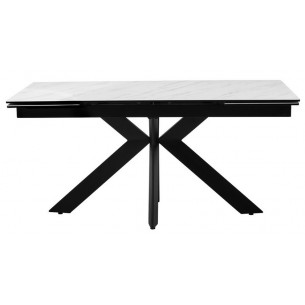 Стол BELLUNO 160 MARBLES KL-99 Белый мрамор матовый, итальянская керамика/ черный каркас М-City