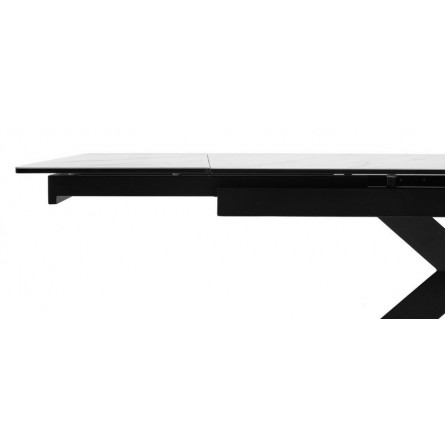 Стол BELLUNO 160 MARBLES KL-99 Белый мрамор матовый, итальянская керамика/ черный каркас М-City