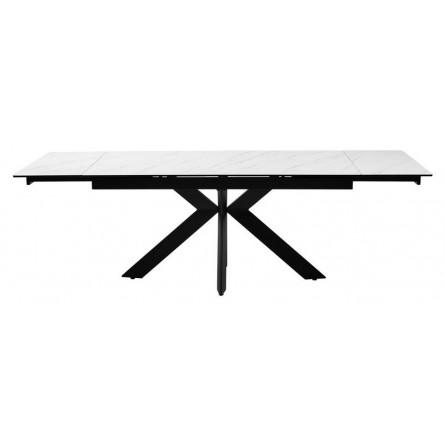 Стол BELLUNO 160 MARBLES KL-99 Белый мрамор матовый, итальянская керамика/ черный каркас М-City