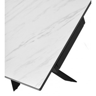 Стол BELLUNO 160 MARBLES KL-99 Белый мрамор матовый, итальянская керамика/ черный каркас М-City