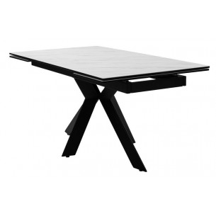 Стол BELLUNO 160 MARBLES KL-99 Белый мрамор матовый, итальянская керамика/ черный каркас М-City