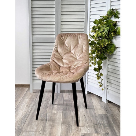 Стул VESTA PK6015-10 (VBP210) античный бежевый, велюр / черный каркас М-City