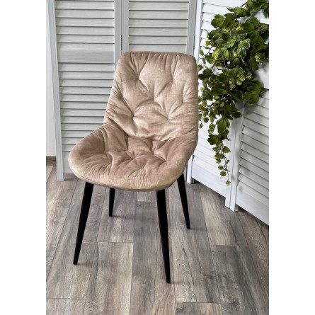 Стул VESTA PK6015-10 (VBP210) античный бежевый, велюр / черный каркас М-City