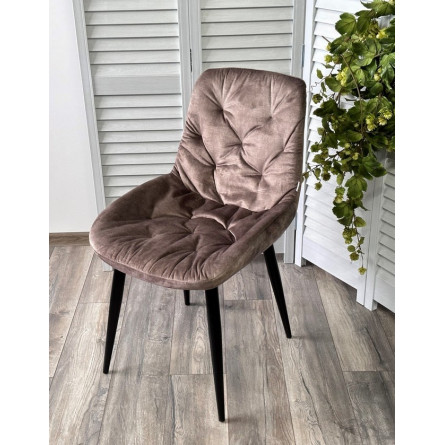 Стул VESTA PK6015-08 (VBP208) античный серо-бежевый, велюр / черный каркас М-City