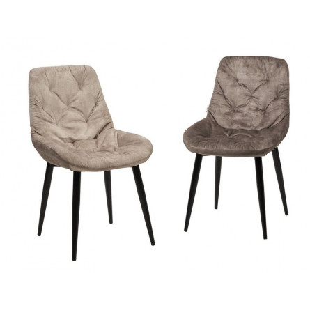 Стул VESTA PK6015-08 (VBP208) античный серо-бежевый, велюр / черный каркас М-City