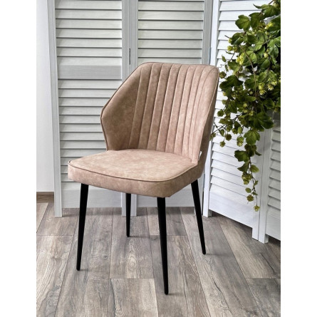 Стул SEATTLE-V Kashemir 135 Бежевый, велюр / черный каркас М-City