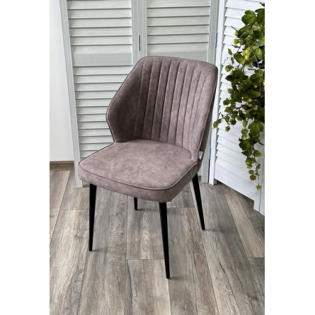 Стул SEATTLE-V Kashemir 925 Серо-коричневый, велюр / черный каркас М-City